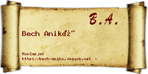 Bech Anikó névjegykártya